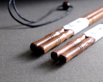 Nussbaumholz - 2 Paar Essstäbchen Chopsticks Sushi Ramen-Nudel EST15