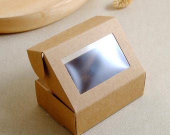 1/3/12/100/200x Vensterdozen Sieradendozen Kraftpapier Kartonnen Cadeauverpakking Feestartikel S1M07