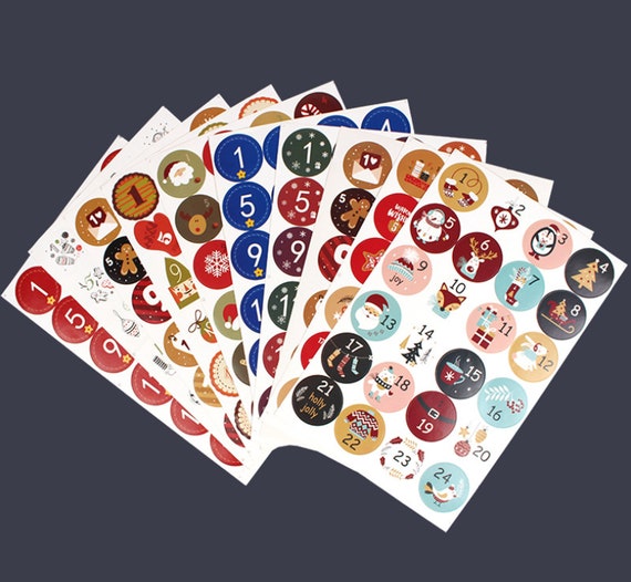 Number Sticker Advent Calendar Etsy