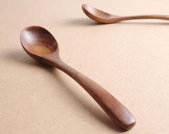 Cuchara de madera de acacia – 18,5 cm – hecha a mano – cuchara sopera, cuchara de cocina – 1 pieza o juego de 3 piezas EEL3