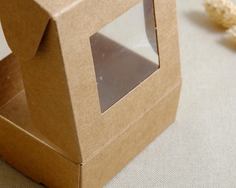 1/3/12/100/200x Vensterdozen Sieradendozen Kraftpapier Kartonnen Cadeauverpakking Feestartikel S1M06