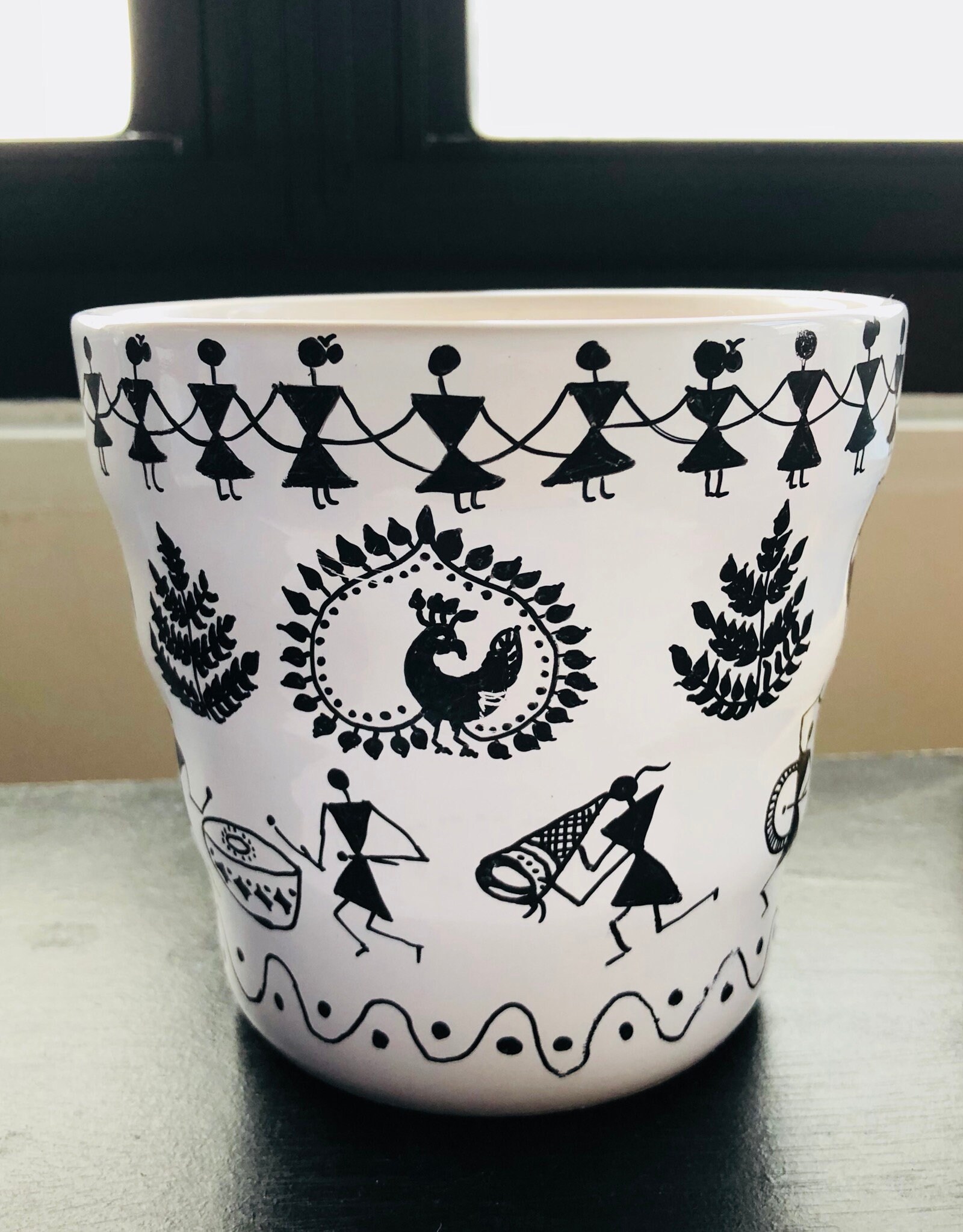 Warli Art Pot for Plants Etsy