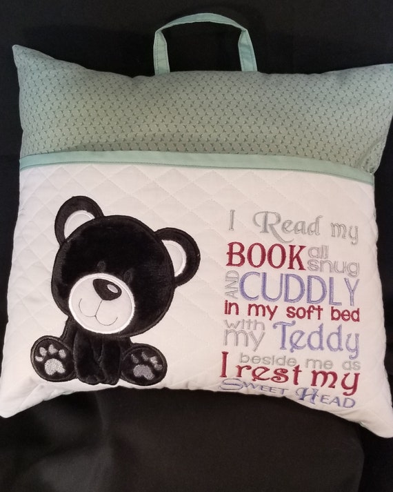 Cuddle Teddy Bear Pocket Reading Pillow Etsy