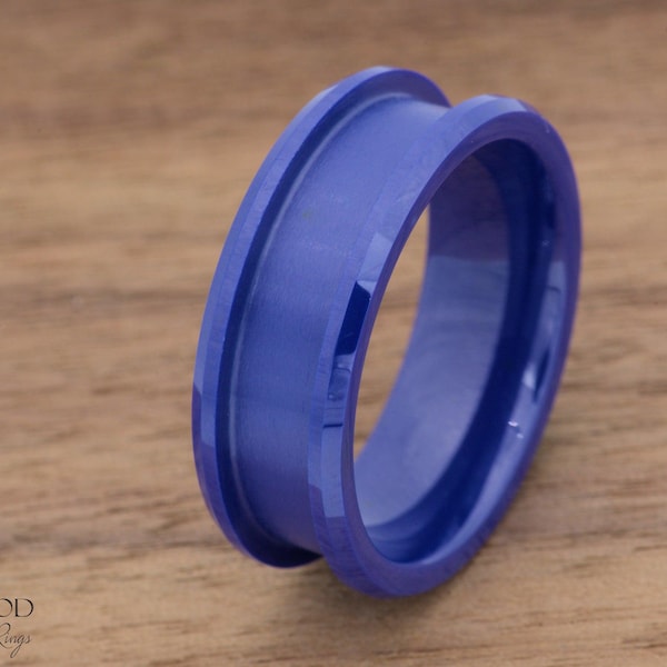Blue ceramic ring blank - 8mm