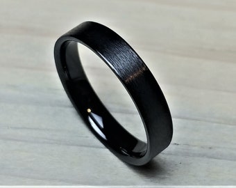 Black Ceramic Ring Core 4mm - DIY - Wood Ring - blank