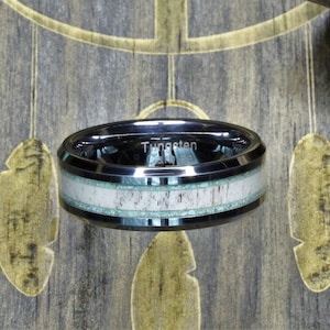 Antler Turquoise Tungsten Ring - 8mm or 6mm