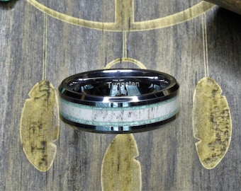 Antler Turquoise Tungsten Ring - 8mm or 6mm