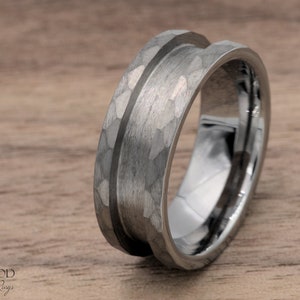 Hammered tungsten Blank - 8mm or 6mm