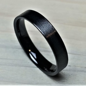 Black Ceramic Ring Core 4mm - DIY - Wood Ring - blank