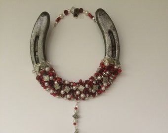 Hufeisen Wandbild mit Strass Anhänger im Western Dekor