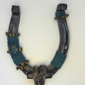 Tribute Horseshoe Horse Hair Memorial Keepsake Custom Order Only Suede Laces Semi Precious stones Personalized Rustic Gift For Horse Lover