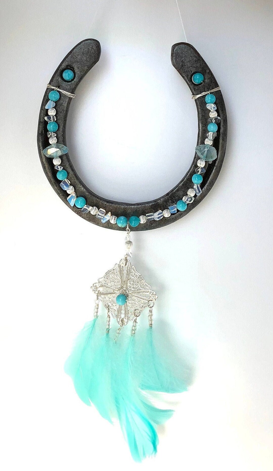 Ferro Di Cavallo Portafortuna - Set Decorativo Con Chiodi E Biglietto Augurale