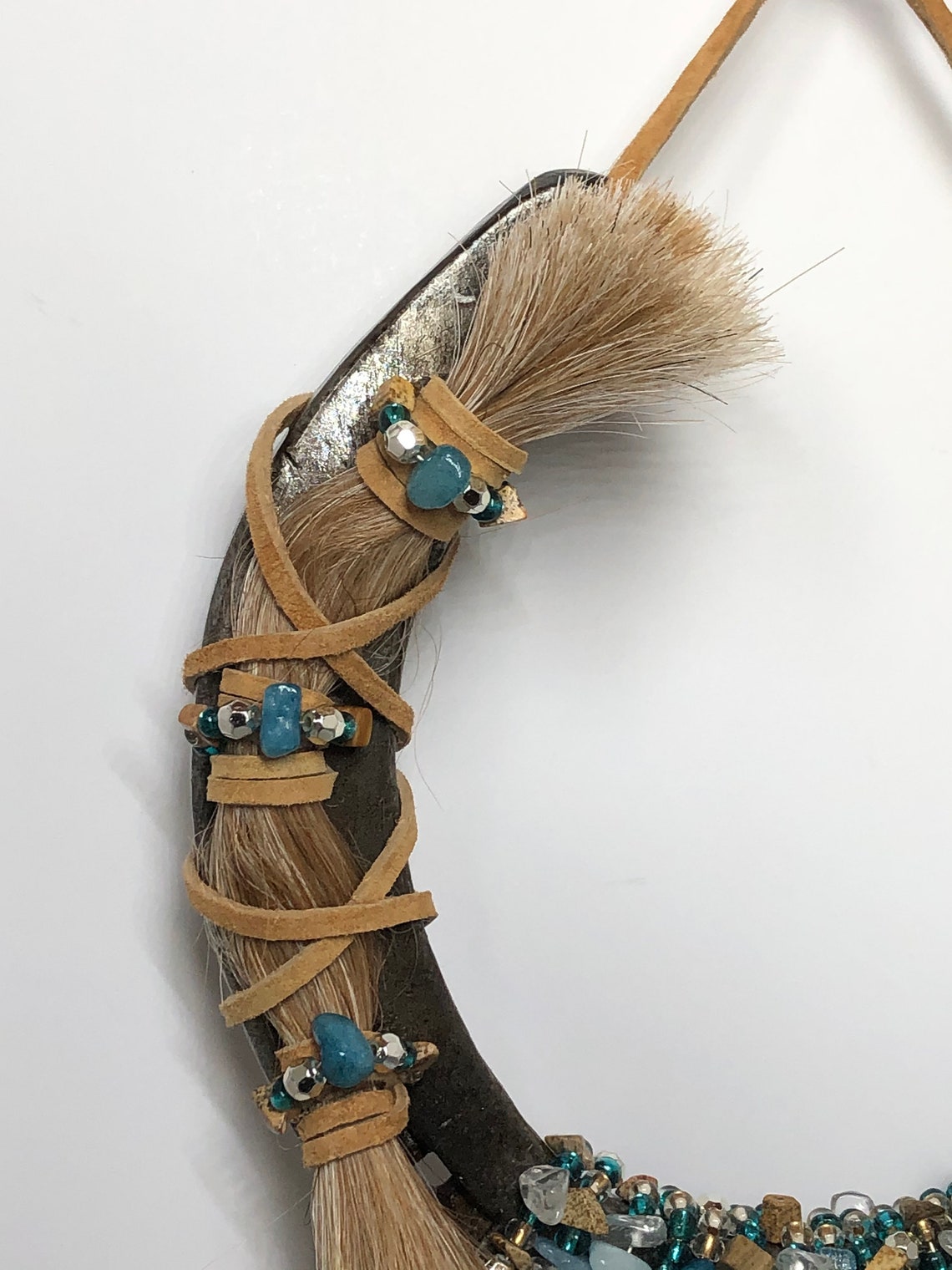 Tribute Horseshoe Horse Hair Memorial Keepsake Custom Order Only Purple