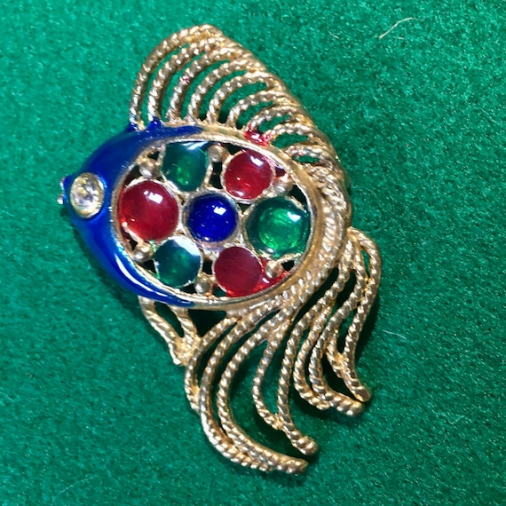 Broche Fishson émaillée Argentée - Occasion, Style Vintage Et Décoratif