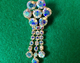 Vintage Brooch Aurora Borealis with Tasseln
