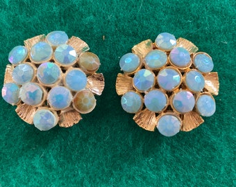 Vintage Ear Clips Fiore Turchese