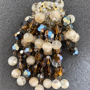 Vintage Brooch Waterfall Brooch Plastic Beads