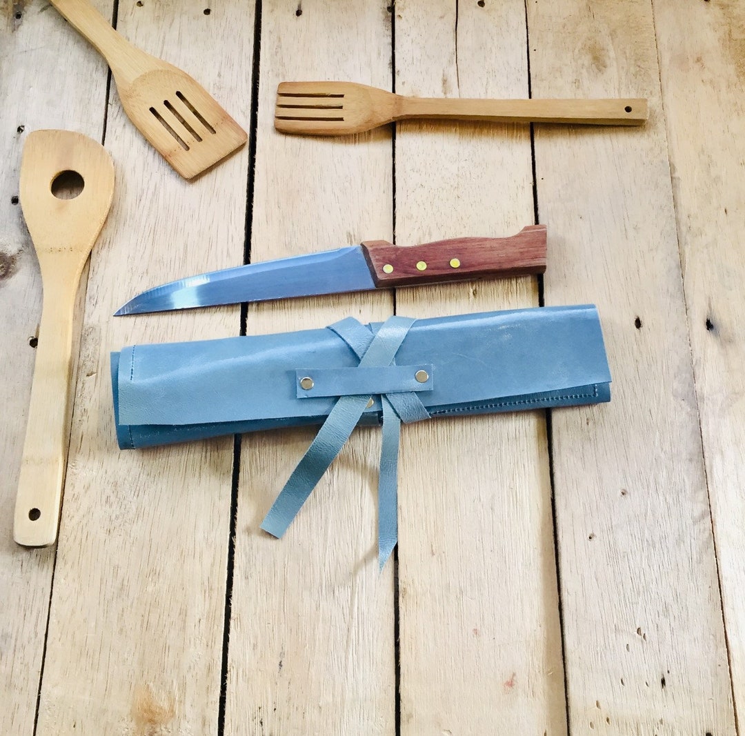 2 Slots Knife Roll Chef Bag Cow Genuine Leather Knives Roll Etsy