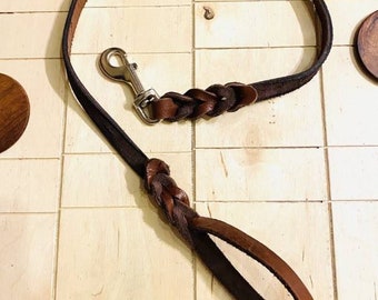 Dog Leash, Leather Dog Leash, Strong Cow Genuine Leather Dog Leash, dog lead, Brown Hardware Dog leash, Handmade Heavy Metal