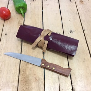 Burgunder 7 Slots Werkzeugrolle, viele Handwerksrolle, Chefrolle, Messerrolle handgearbeitet, echtes Leder-Kochtasche, Küchenwerkzeuggröße 27 cm x 39 cm