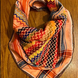 Palestine Scarfs, Unique Arab Desert Bandana face Cover, Headwear, Windproof Mask, Vintage dress Hatta Shemagh Kuffyieh mixed Orange Baige zdjęcie 2