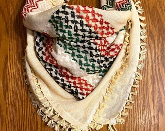 Palestine Keffyieh, Unique Arab Scarf Shemagh, Mult-functional face Cover, Headwear Windproof  Mask, Vintage dress Hatta Kuffyieh Kufya