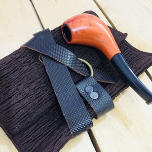 Borsa per foglie di tabacco, borsa in tela per pipa, portafoglio, articoli personalizzati piccola borsa, borsa per pipa, custodia in tela, vera pelle fatta a mano, colore marrone