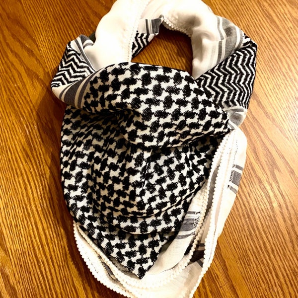 Unique Palestine Scarf, Woven Stitched, NOT Printed, Keffyeih Iraqi Cover Headwear, Vintage dress Hatta Shemagh ,Unisex Original Kofya