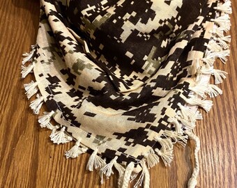 Army Force Scarf, Unique Arab Scarf Shemagh, Mult-functional face Cover, Headwear Windproof  Mask, Vintage dress Hatta Baige Mixed colors