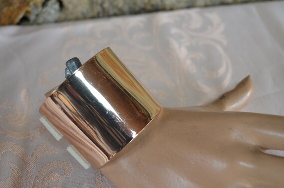 breite Modeschmuck Armspange Rosegold und cremefa… - image 5