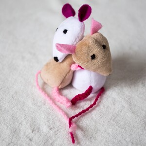 PDF-Download cut, 2 mice with heart suitable for beginners, e-book step by step instructions illustrated
