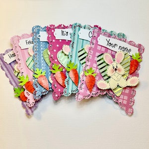 Handgefertigte Geschenkanhänger, personalisierte Geschenkanhänger für Kinder, personalisierte Geschenkanhänger für Geburtstage, Babypartys, Geschlechtsoffenbarung. Set mit 6 Geschenkanhängern.