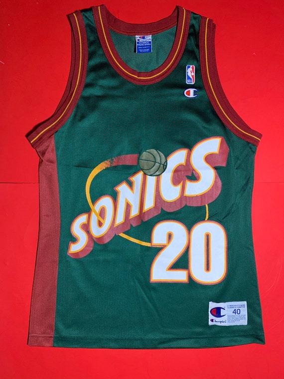 Seattle Super Sonics Gary Payton Champion Maillot Hommes Taille 40 Moyen  Adulte NBA Basketball Vert Blanc Rouge Jaune vintage années 90 -  Canada