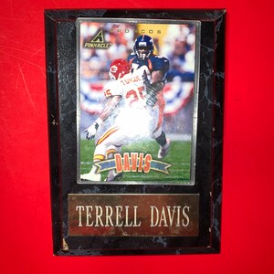 Terrell Davis Football Card Plaque Sammler stückesabel NFL Denver Broncos Running Back Super Bowl Champions 90er Jahre 1998