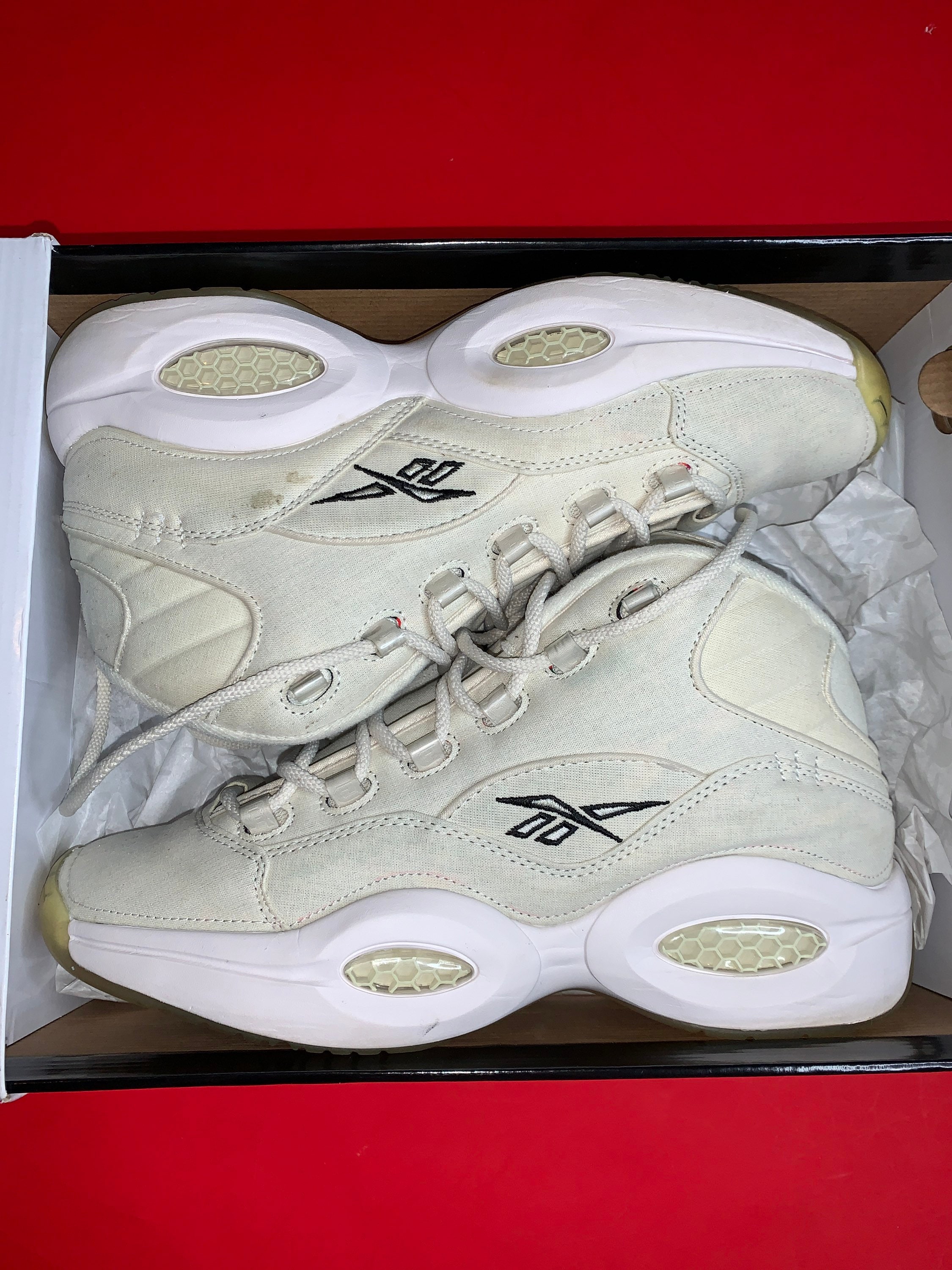 Reebok Question Mid US Mens Size 11 Shoes Basketball Athletic Sneakers RBK White Black Creme Allen Iverson Boktober Halloween October Etsy