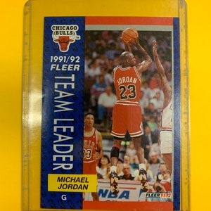 Michael Jordan 1991/92 Fleer Team Leader kaart NBA basketbal Chicago Bulls 375
