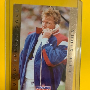 Phil Simms NFL Pro Line Card 1992 NFL Football New York Giants Collection 17 1/18 Quarterback Gold