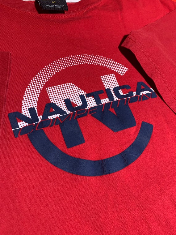 Nautica T Shirt Lot (2) Mens Medium Red Navy Blue… - image 4