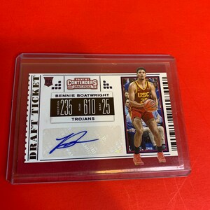 Bennie Boatwright Rookie Card Autograph 2019 Panini Contenders NBA NCAA College Basketball National Basketball Association Draft Ticket USC