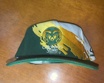 Colorado State Rams Vintage Snapback Hat Cap Logo Athletic Splash Paintbrush CSU NCAA Football Basketball Fort Collins University College