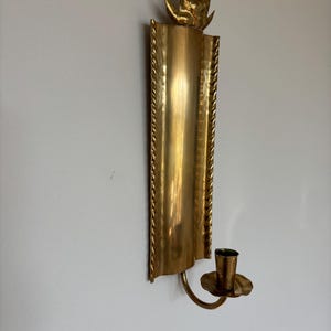 Mid century Swedish antique wall candle sconce wall decoration brass