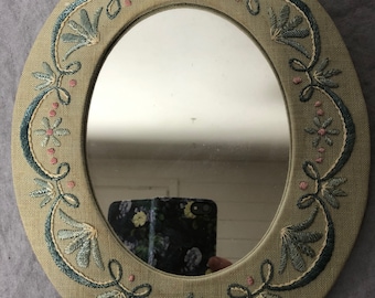 Vintage Hand-crafted in Sweden Red Clay Lady Hall Mirror Two Hooks