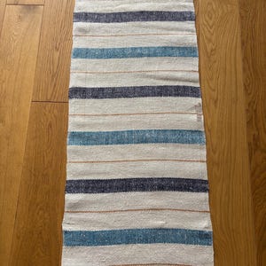 Handgewebte 1960er Jahre Vintage Tischdecke oder traditionelles Leinen Saunatuch unbenutzt &#39; Helmi Vuorelma Oy, Lahti, Finnland.