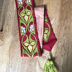 Vintage WALL HANGING/Bellpull / Wall decor / Swedish  / Hand made /jugend/ Scandinavian / Wool  /