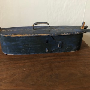 Vintage Zweedse handgemaakte hout antiek bentwood tine doos, folk art antiek