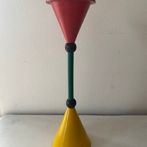 Vintage  Memphis-style metal candleholder 50s-60s Post Modern Ettore Sottsass  style  Pop art Metal Candle Holders