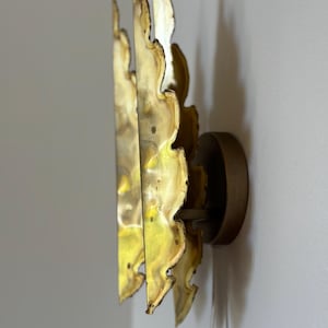 Vintage Brutalist Wall Sconce in Brass by Svend Aage Holm Sørensen, 1960s Denmark