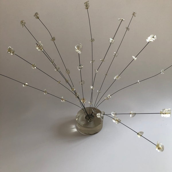 Mid-Century Modern Kinetic Spray Sculpture Harry Bertoia Style ou Jere Eames style 70s table mobile