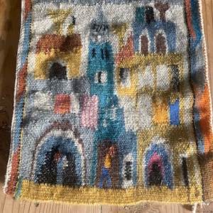HANDWOVEN WALL HANGING / Wall decor / Swedish vintage / Handmade / Scandinavian / Wool Flemish weaving art