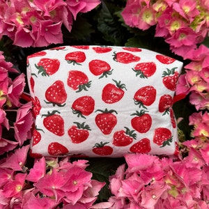 Red Strawberry Makeup Bag - Summer Picnic Collection